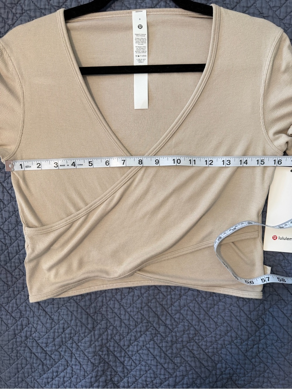 Lululemon Wrap Front Ribbed Long-Sleeve Wrap Size 8 - Picture 6 of 12